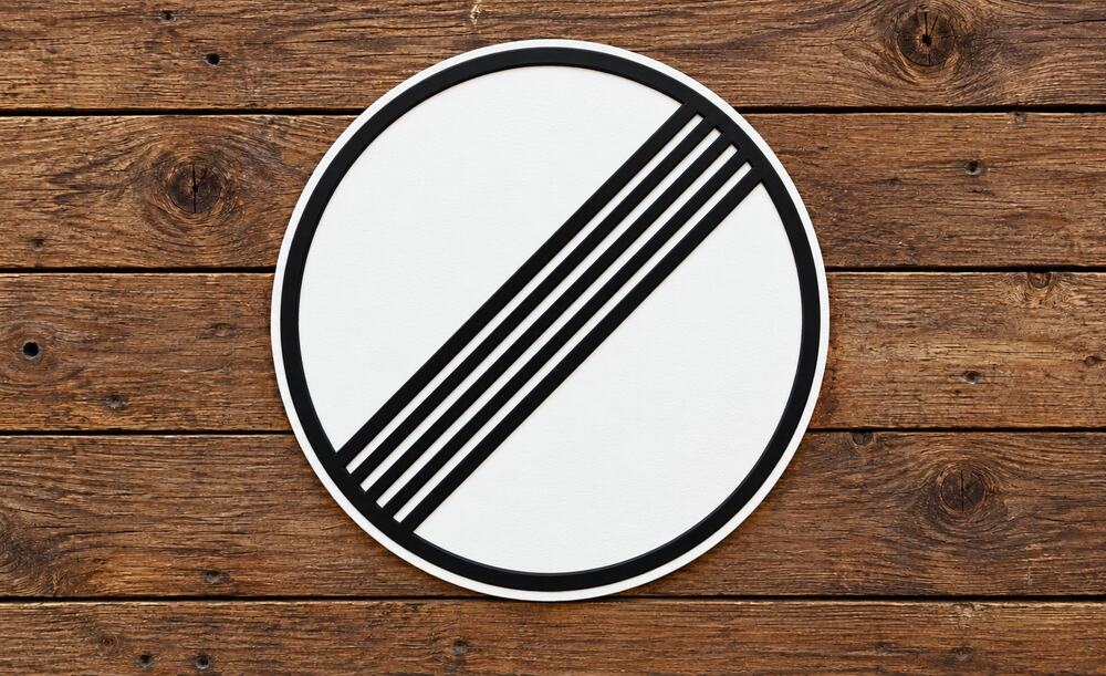 No Speed Limit German Autobahn Road Sign Exit Marker Highway Travel Road Plaque